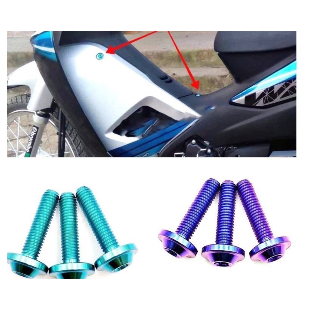 Ốc Titan Ốc Titan Wave Ốc Titan Gr5 Pk Văn Thắng Ốc Titan Gắn Baga Ốc Titan Gắn Mặt Nạ Wave 50/100/1