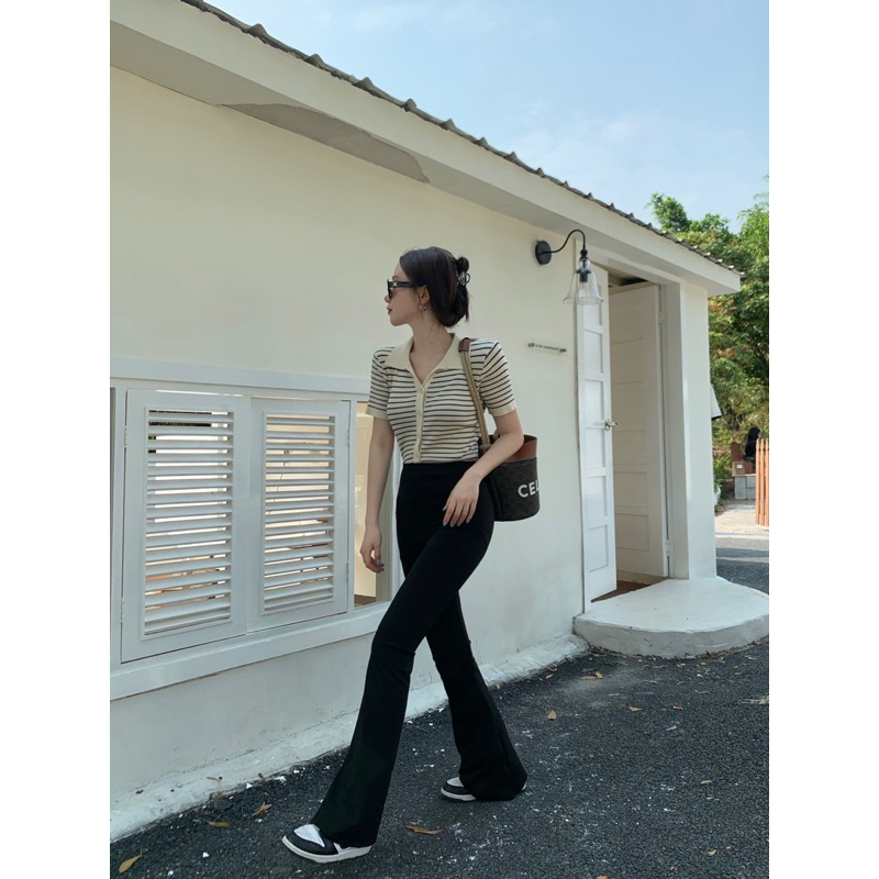 Áo thun cổ polo sọc ngang DA610