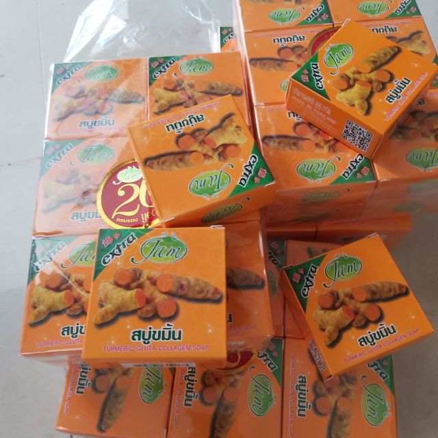 Soap xà bông nghệ cam Thái Lan trắng da giảm mụn