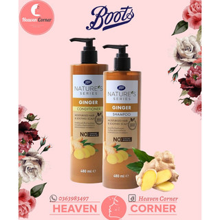 Dầu gội dầu xả gừng Boots Nature's Series Ginger Shampoo and Conditioner Thái Lan