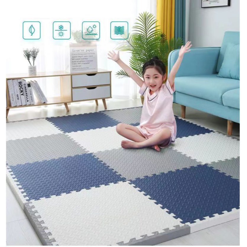 Thảm chống ngã cho bé tập bò Thảm trải sàn khâu xốp dày 2,5cm phòng khách ngủ nhiều màu