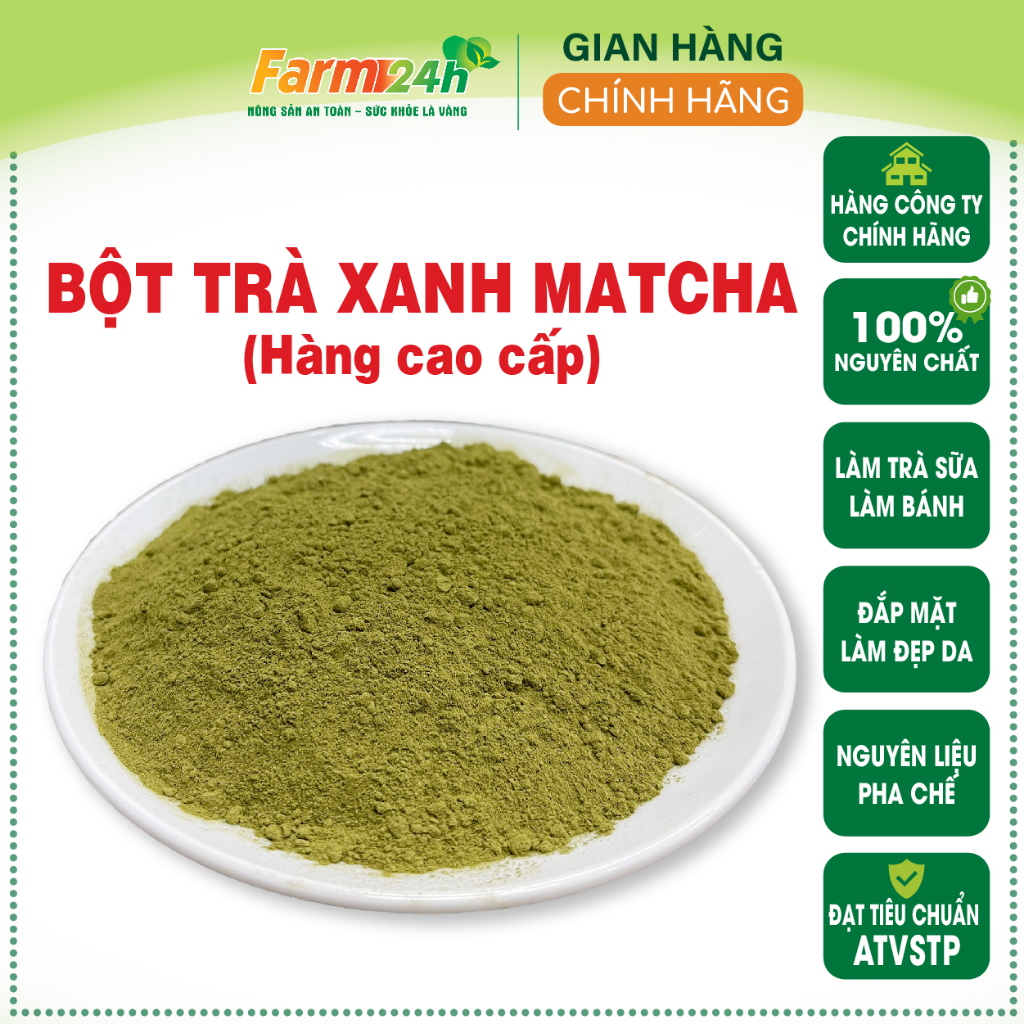 Bột trà xanh matcha nguyên chất đắp mặt làm đẹp da, pha chế đồ uống, làm bánh rất thơm ngon | Fam24h