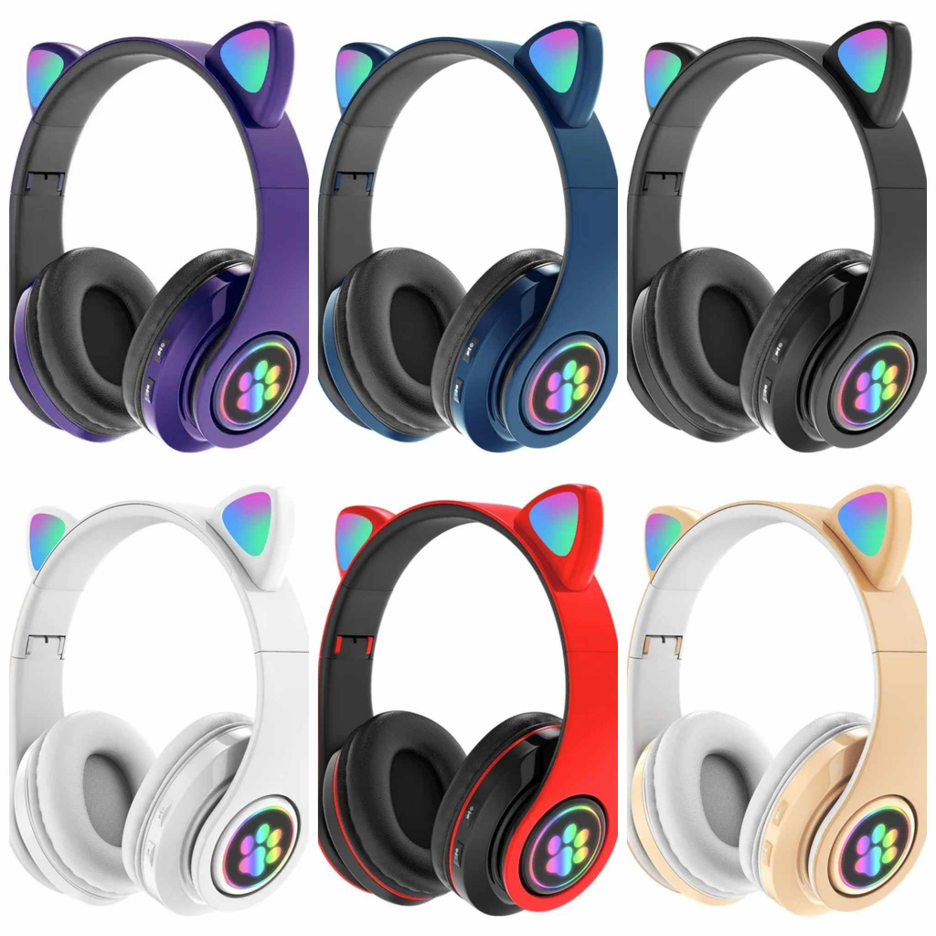 Tai Nghe Mèo Bluetooth ,Kiểu Dáng Dễ Thương Có Mic,Âm Bass Mạnh Mẽ Và Dung Lượng Pin Khủng