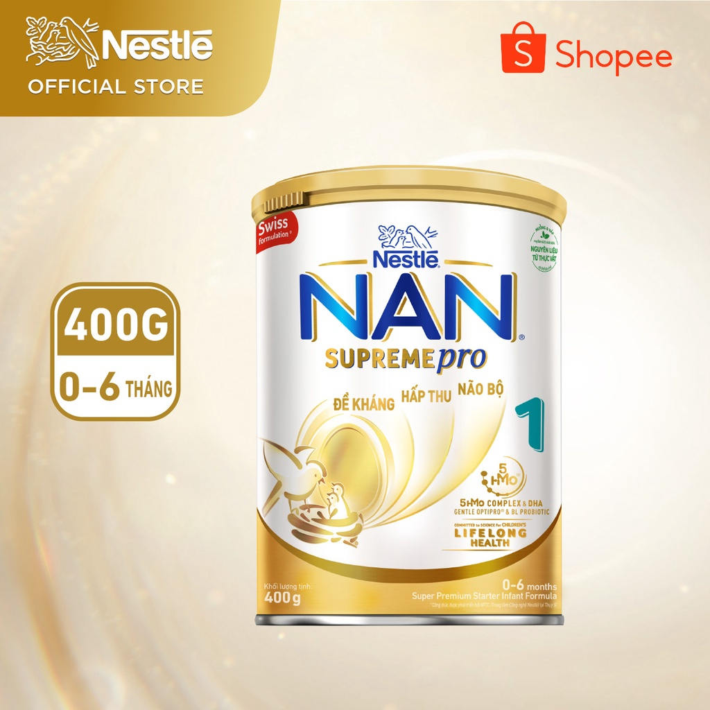 [HSD T9-2024] Sữa Dinh Dưỡng Công Thức Nestlé NAN SUPREMEPRO Số 1 5HMO 400g.