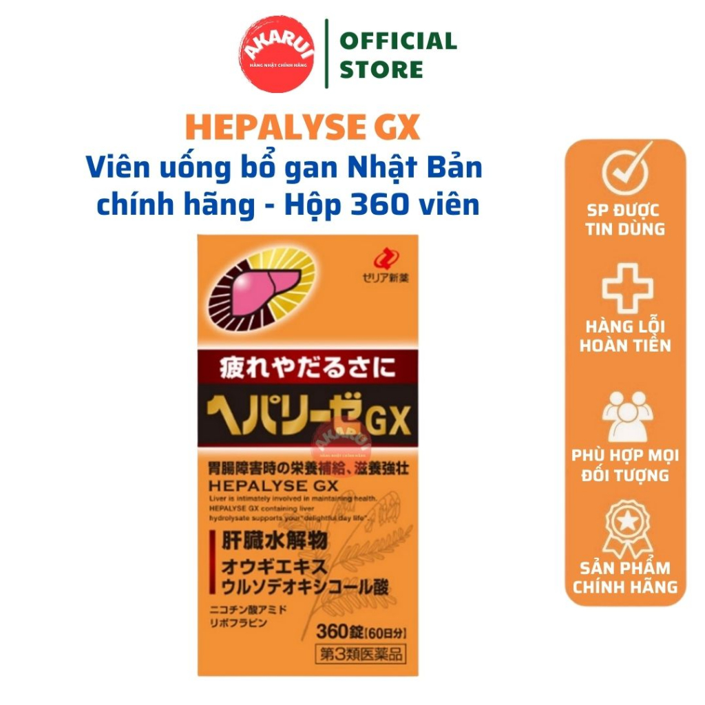 Viên uống bổ gan Hepalyse GX Nhật Bản HGX360 chính hãng - Hộp 360 viên