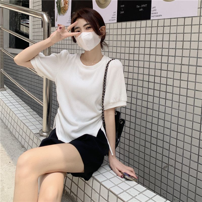 2023 Mới Thời trang Giải trí Mùa hè Drawstring Thiết kế Thể hiện gầy Áo thun TX-28