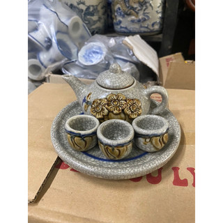 Bộ Ấm Chén Thờ Men Rạn Bát Tràng