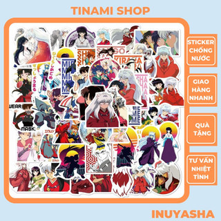 Bộ 50 Sticker Inuyasha hình dán anime chống nước dùng trang trí điện thoại laptop mũ bảo hiểm
