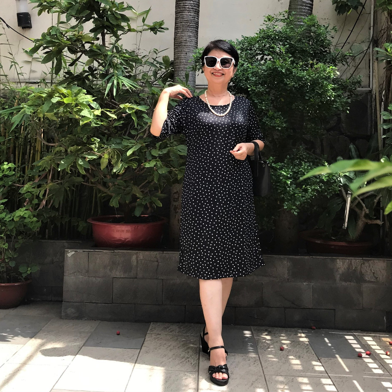 Size L, XL, 2XL  - Váy Đầm Suông Trung Niên Có Túi - Thun Aty Co Giãn Tốt