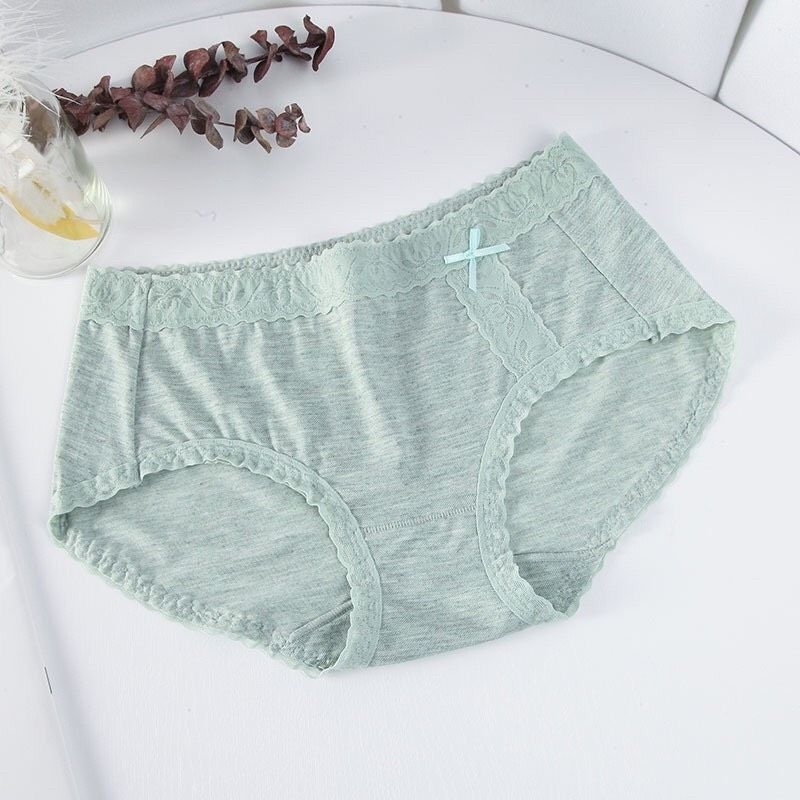 Quần lót nữ cotton ôm mông không viền phối ren mềm mại sexy A154