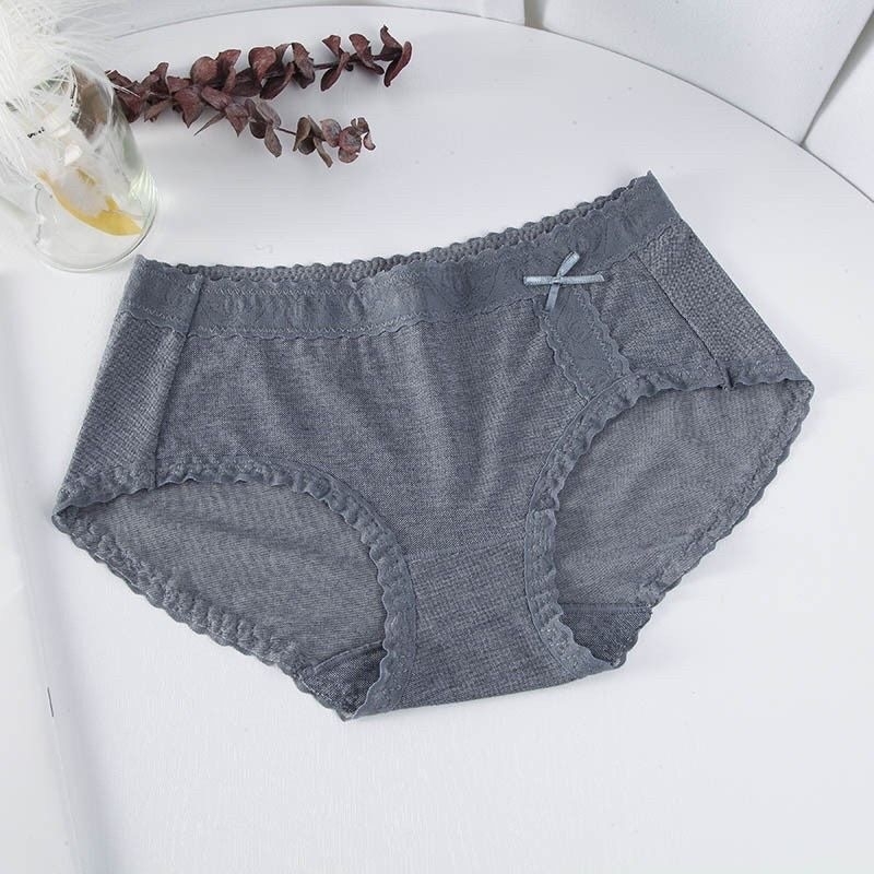 Quần lót nữ cotton ôm mông không viền phối ren mềm mại sexy A154