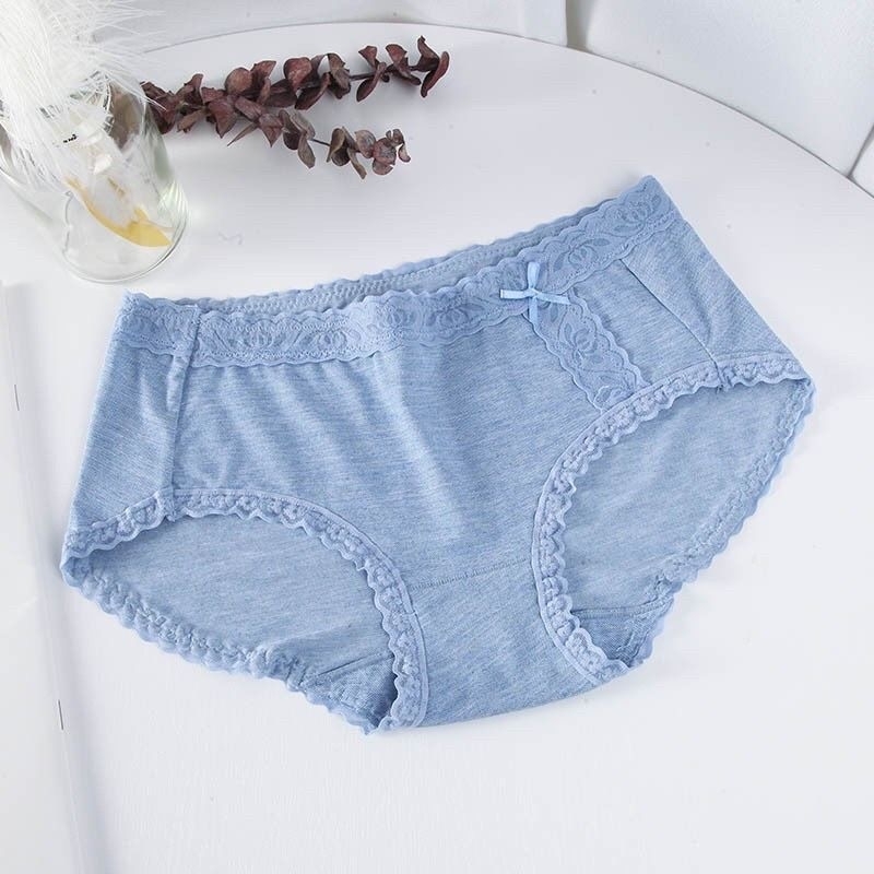 Quần lót nữ cotton ôm mông không viền phối ren mềm mại sexy A154
