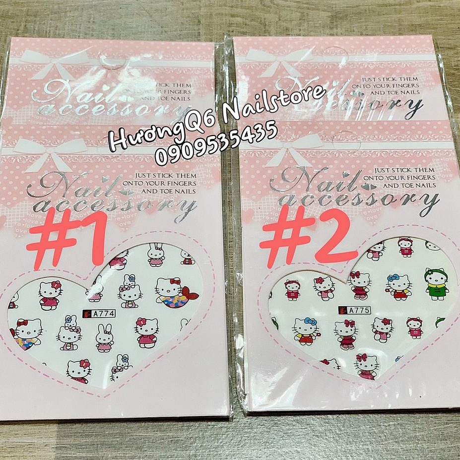 Miếng Dán Móng Tay Nails Sticker Hình Hello Kitty