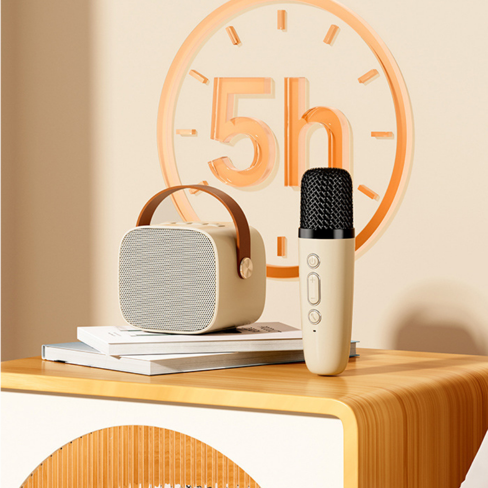Loa bluetooth mini karaoke kèm mic không dây công suất 5W - Bảo hành chính hãng 06 Tháng ICHECO LBK01