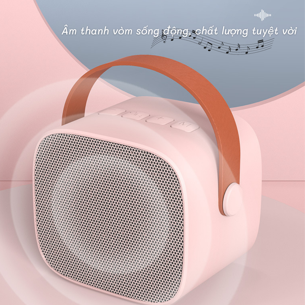 Loa bluetooth mini karaoke kèm mic không dây công suất 5W - Bảo hành chính hãng 06 Tháng ICHECO LBK01