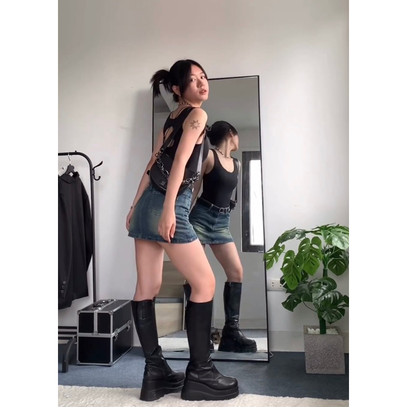 FINNS | Chân váy Jeans loang màu