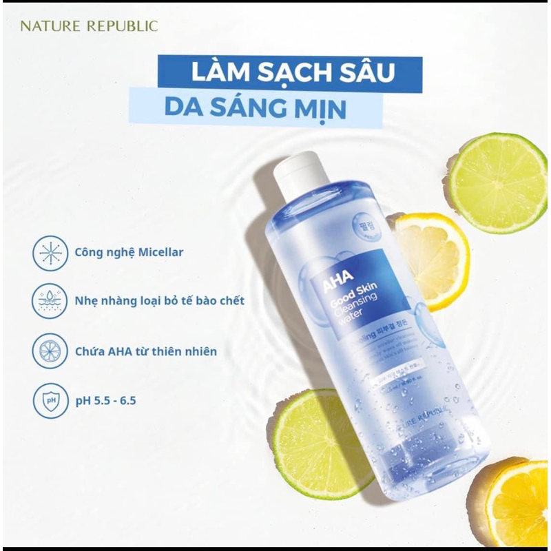 Nước tẩy trang Nature Republic Good Skin Mineral Ampoule Cleansing Water 500ml