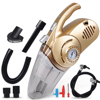 Máy hút bụi ô tô xe hơi mini cầm tay đa năng 4 trong 1 kiêm bơm lốp xe đèn pin và đo áp suất xe 12v-120w