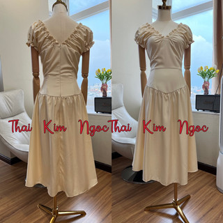 Đầm maxi nhún V siêu hot