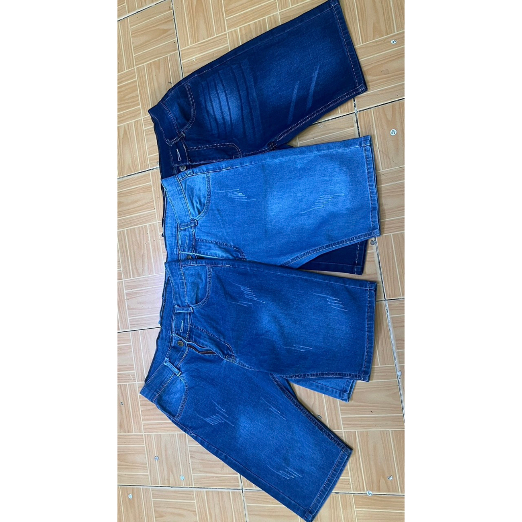 Quần Short Jean Nam Co Giãn
