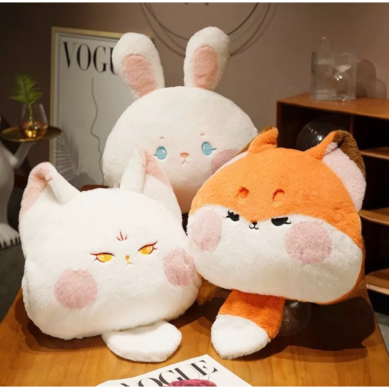 𝐍𝐄𝐖 💥Thú nhồi bông có ngăn giữ ấm tay hình cáo, hồ ly và bé thỏ dễ thương💥Gấu bông nhập ngoại