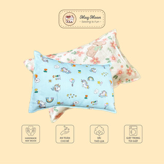 Gối trẻ em vải thô lụa/thô cotton nhiều mẫu vải đẹp cho bé lựa chọn
