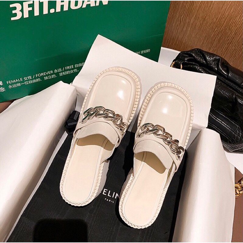 Giày Nữ Cao Gót Dạng Sục Form Dáng Oxford Độn Đế 5.5cm