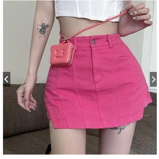 Chân váy jean chữ A lưng cao có quần trong,Chân váy chữ A xẻ gân chất liệu kaki jean siêu tôn dáng cho nữ