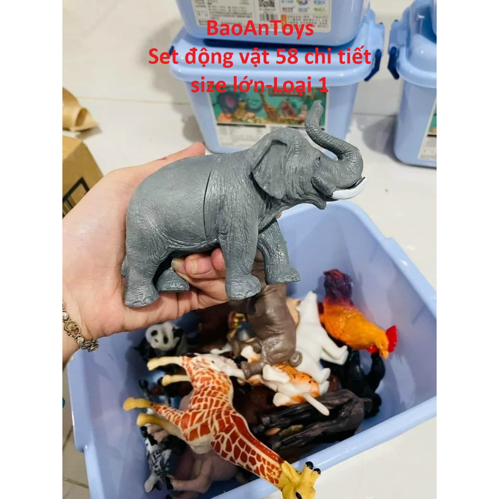 SET MÔ HÌNH CON VẬT 58 CHI TIẾT, BỘ ĐỘNG VẬT 58 CHI TIẾT RAKUTENKIDS CHO BÉ