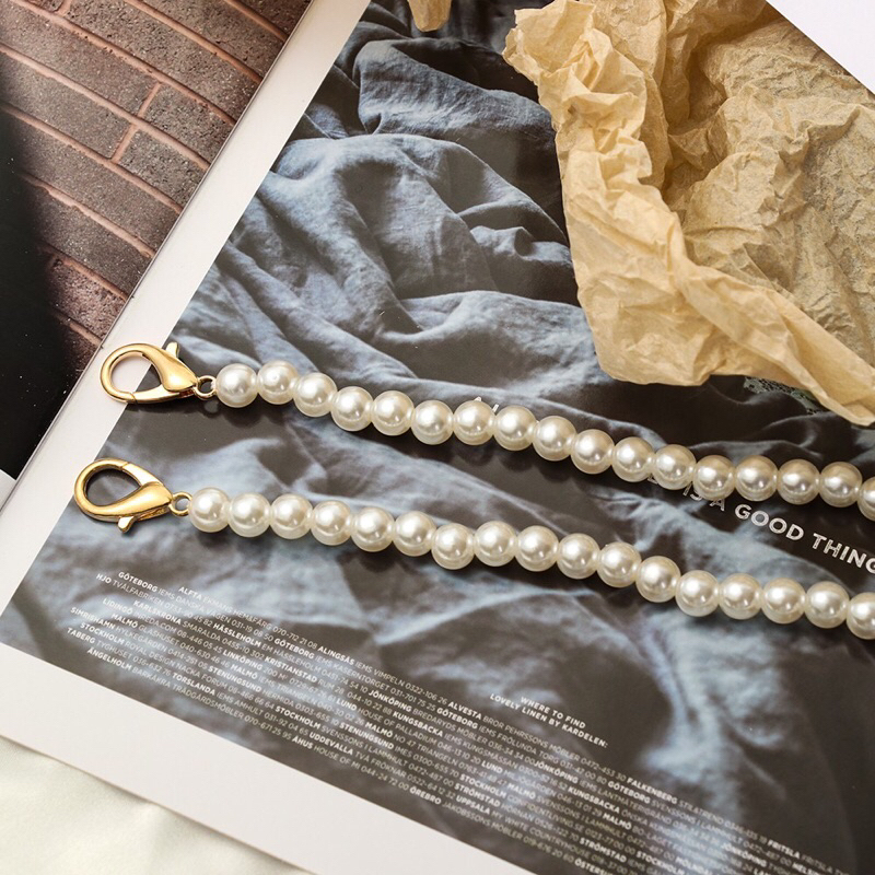 Dây hạt ngọc treo túi xách