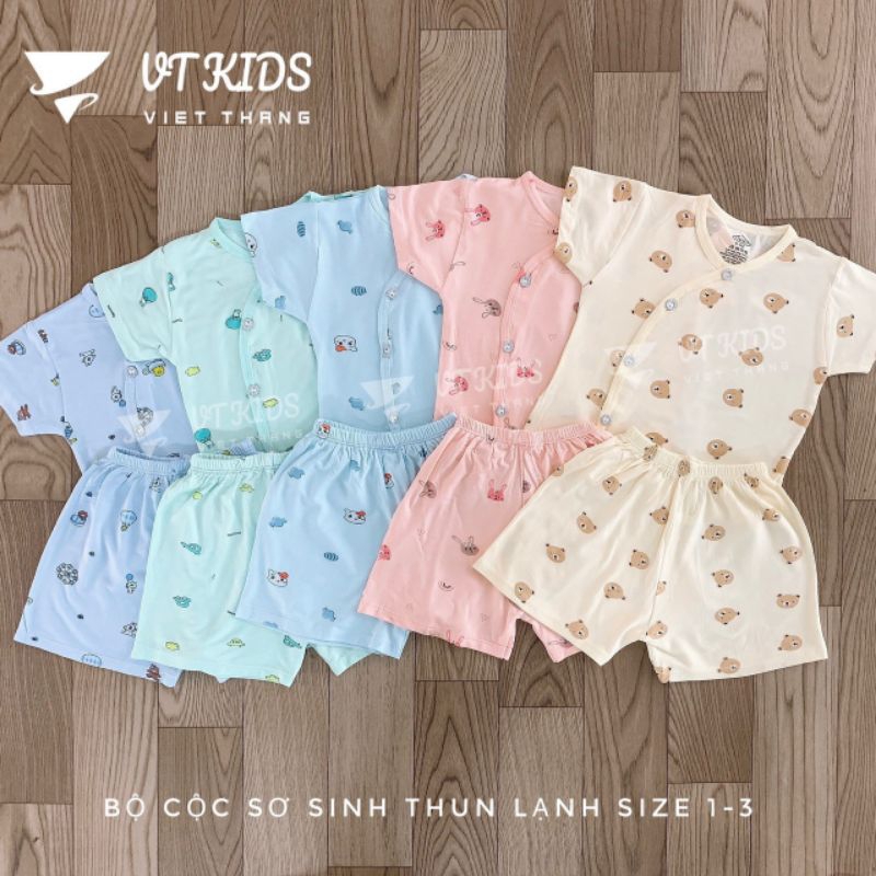 Bộ sơ sinh thun lạnh cộc tay cho bé