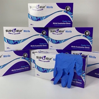 Găng Tay - bao tay - Superieur nitrile không bột hộp 100 cái màu xanh