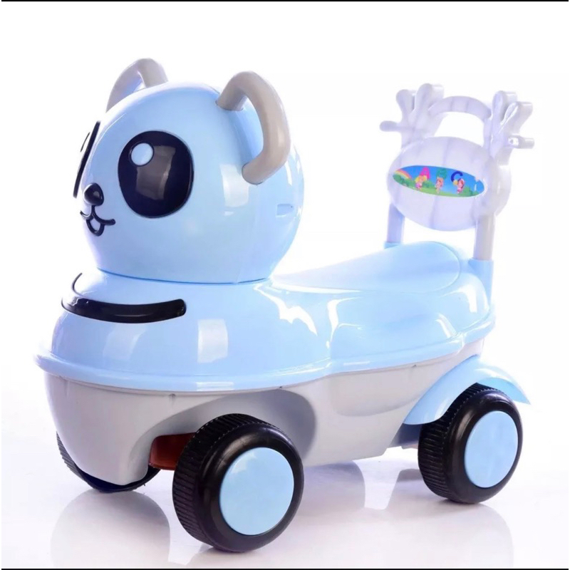 XE CHÒI CHÂN HÌNH CON GẤU 4 BÁNH CHO BÉ CÓ NHẠC - ĐÈN NHÁY