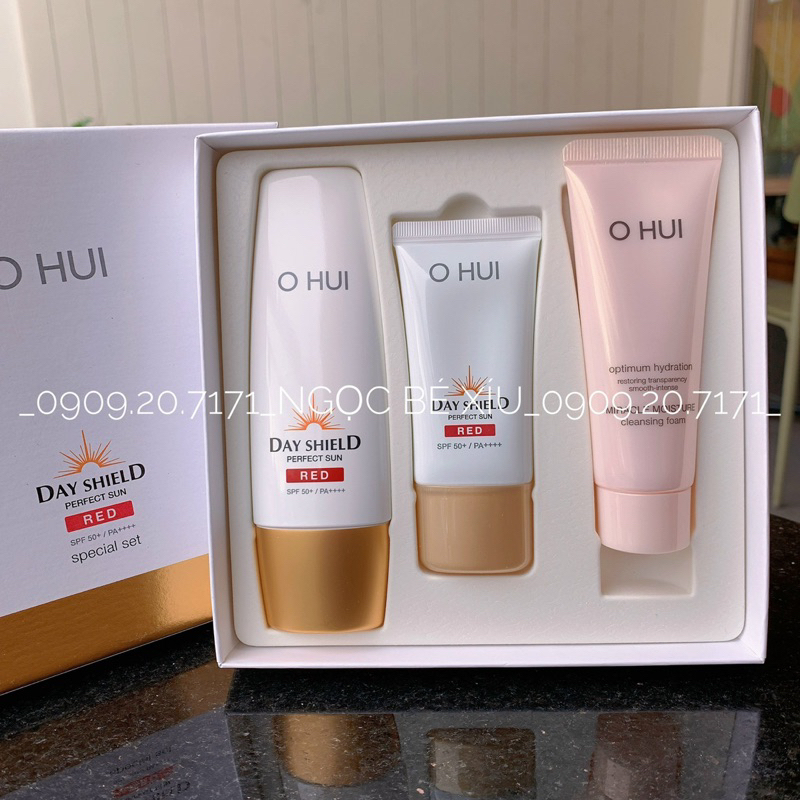 SET CHỐNG NẮNG DAY SHIELD PERFECT SUN BLACK/ RED SPF 50+/ PA++++ 3 món tổng 120ml