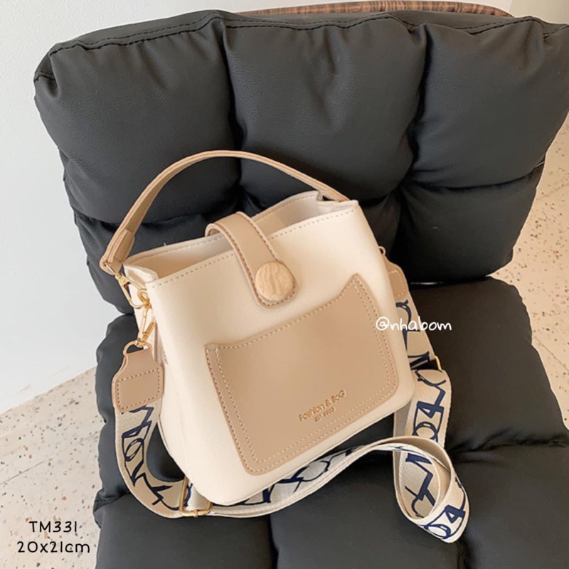 Túi xách nữ đeo chéo xách tay thời trang phong cách vintage cúc miệng