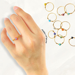 Nhẫn Evil Eye quấn đồng [Whiteline] Mắt Ác màu Đỏ, Xanh Đậm, Cam, Đen