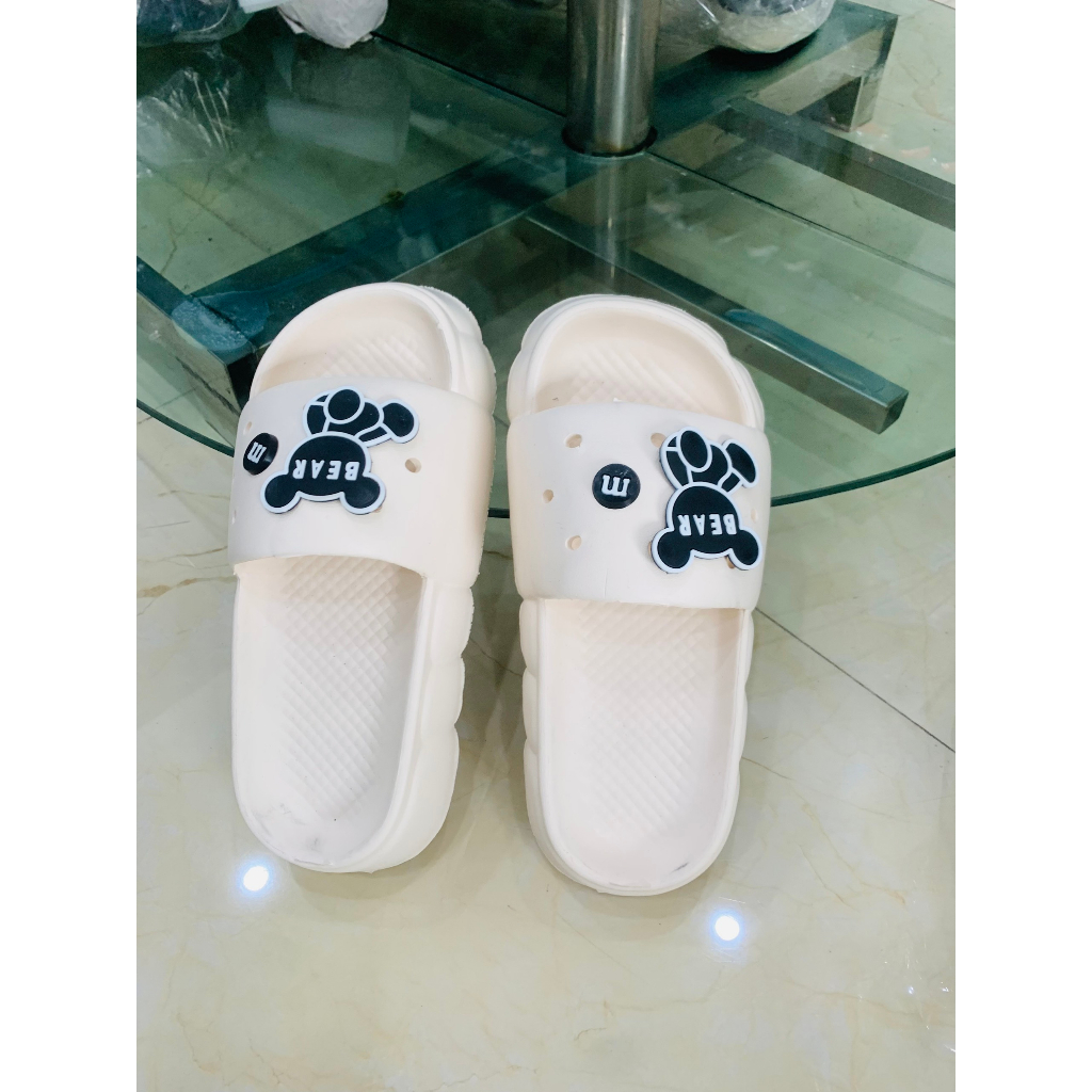 Dép bánh Mì Nữ Độn Đế 4cm Sticker hình thú , Dép Nữ hottrend 2023