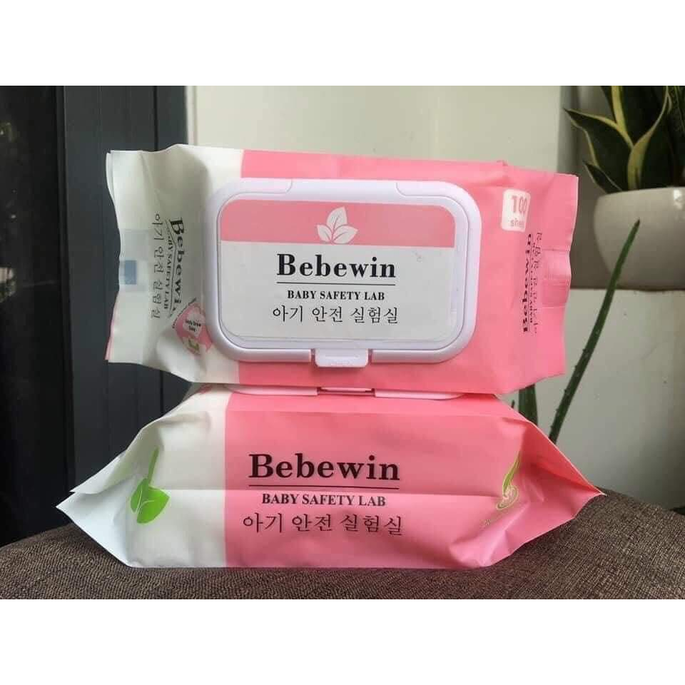 KHĂN ƯỚT HÀN QUỐC BEBEWIN KHÔNG MÙI 150GR ( 100 TỜ ) AN TOÀN CHO BÉ, KHÔNG GÂY KÍCH ỨNG DA