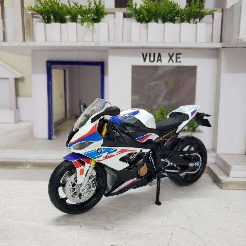 Mô hình xe mô tô BMW S1000RR tỉ lệ 1:12 hãng Makeda