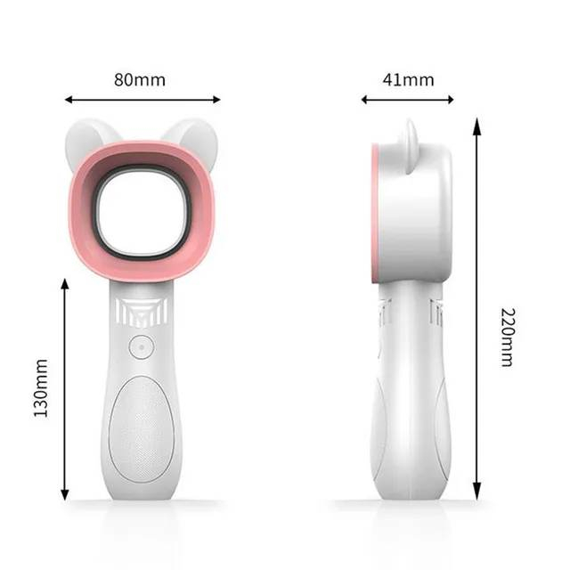 Quạt cầm tay mini Không Cánh, Sạc pin USB hình tai thỏ