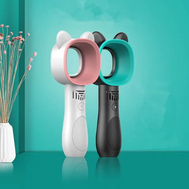 Quạt cầm tay mini Không Cánh, Sạc pin USB hình tai thỏ