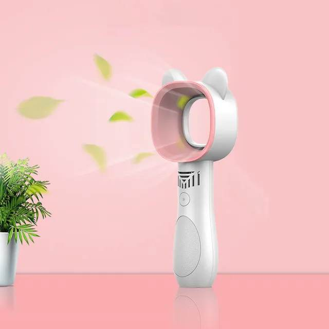 Quạt cầm tay mini Không Cánh, Sạc pin USB hình tai thỏ