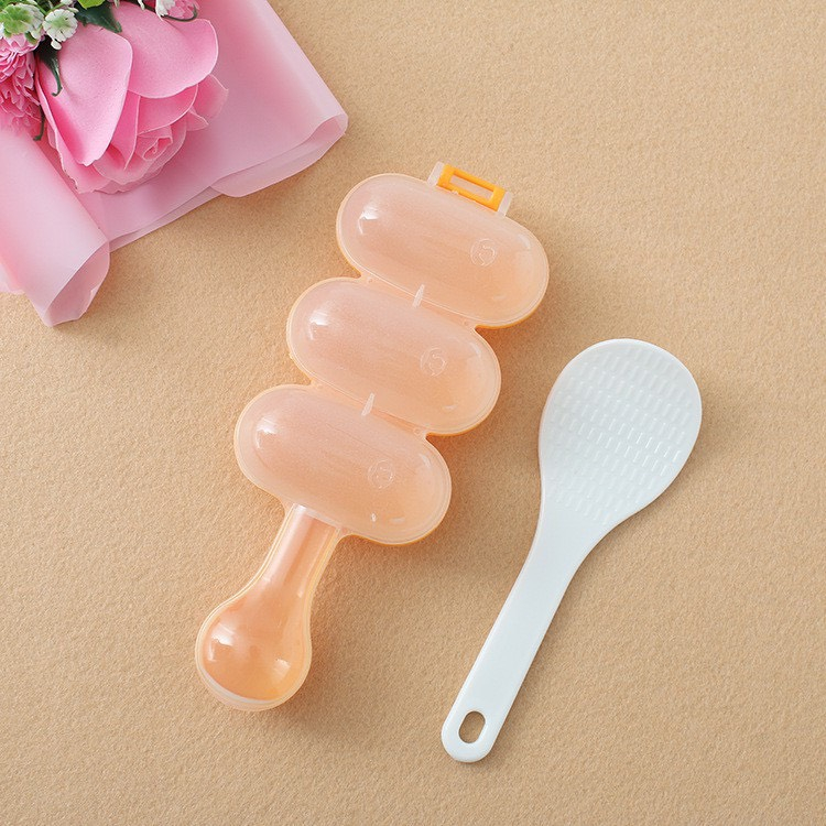 Bộ khuôn lắc cơm tạo hình cơm nắm cho bé ăn dặm kèm thìa