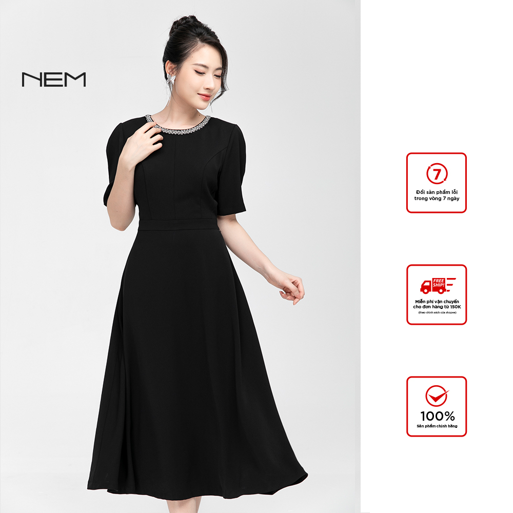 Đầm thiết kế cổ đá cao cấp NEM Fashion 01042 giá tốt