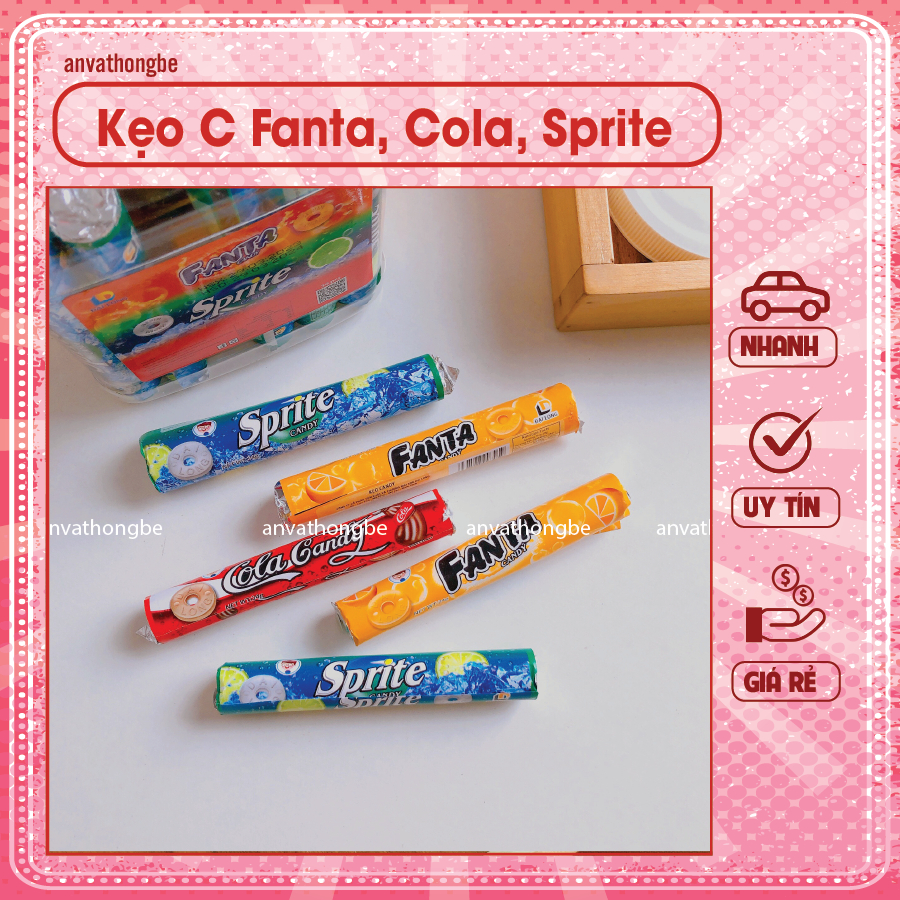 Kẹo C Fanta, Cola, Sprite candy (thỏi 25g-20 viên)