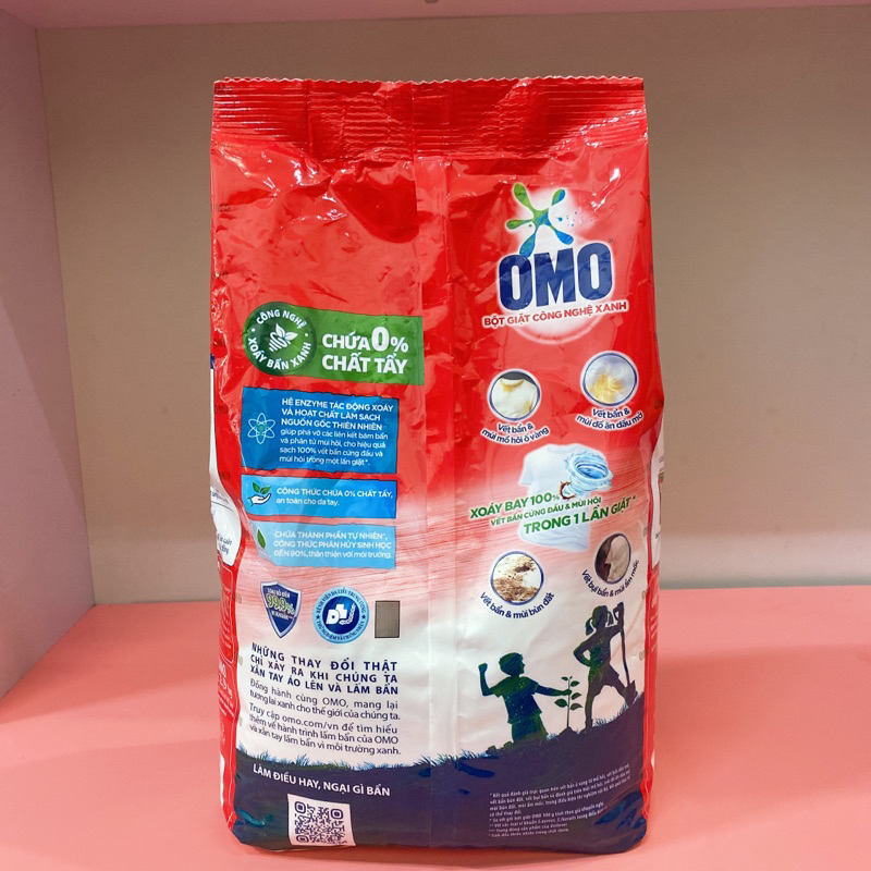 Bột giặt OMO sạch cực nhanh dạng túi đỏ  2,9KG