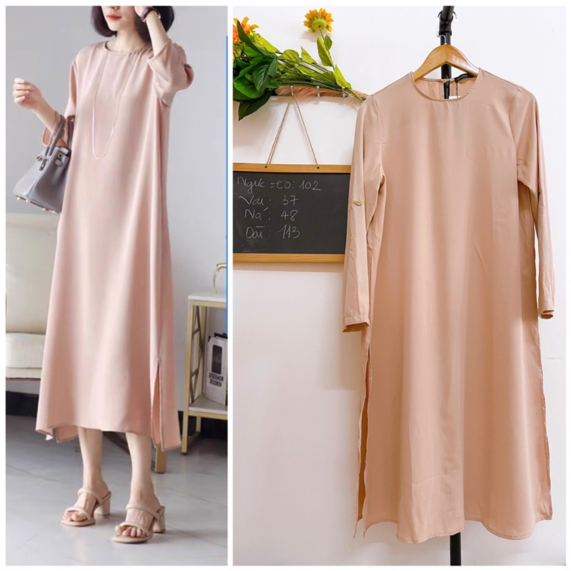 Đầm Suông, Một Lớp, Xẻ Tà Hai Bên, New Tag