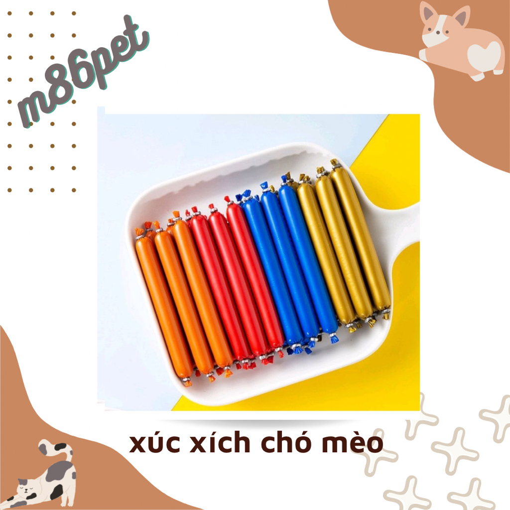 Xúc xích mix vị lộn xộn cho chó mèo