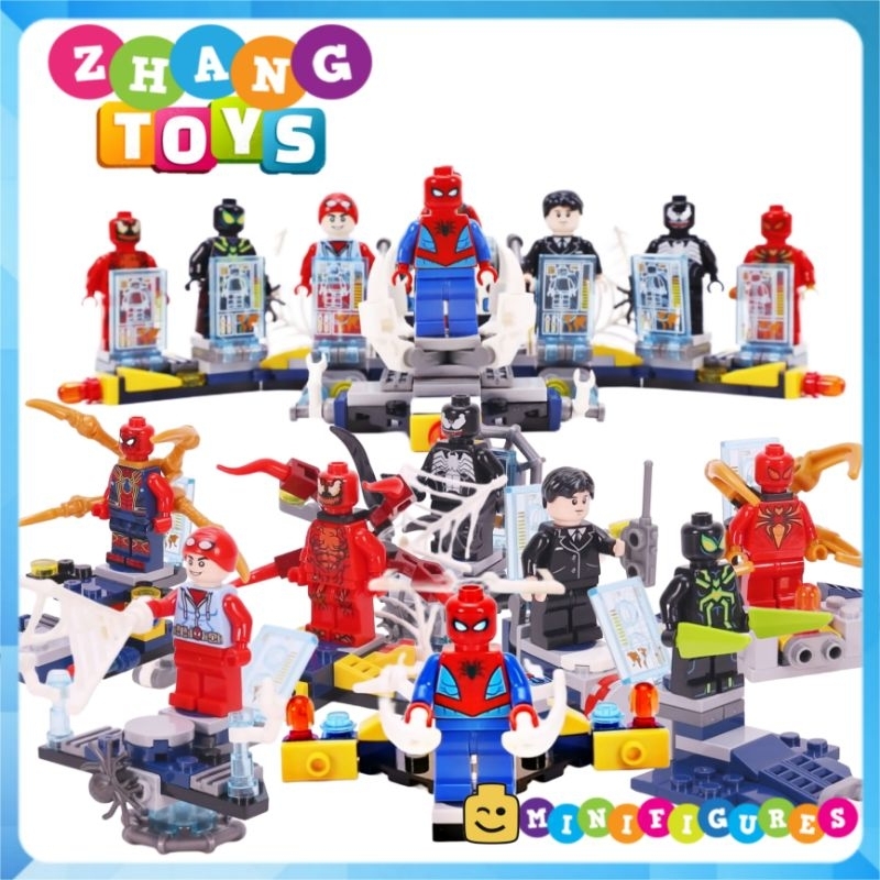 Đồ chơi xếp hình người nhện Spider Man venom carnage Peter Parker riot Minifigures MG322