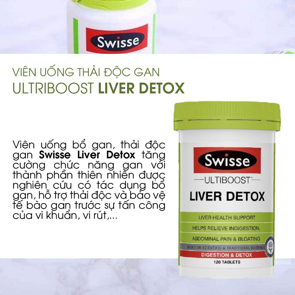 Viên uống hỗ trợ thải độc gan Swisse Liver Detox 120 viên của Úc